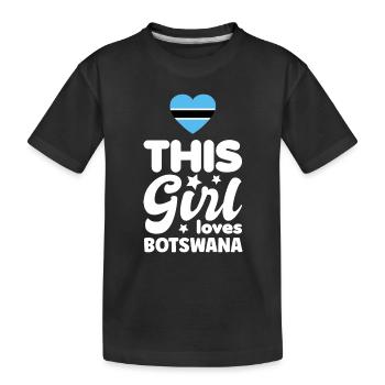 Botswana Flagge Botswana Fahne Afrika - Kinder Premium Bio T-Shirt - Schwarz - Vorne