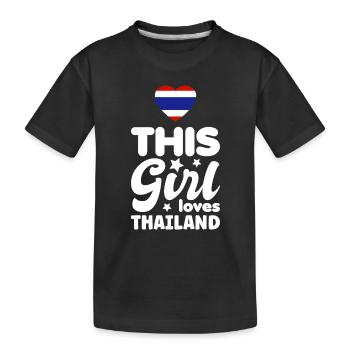 Thailand Fahne Thailändische Flagge Used Look - Kinder Premium Bio T-Shirt - Schwarz - Vorne