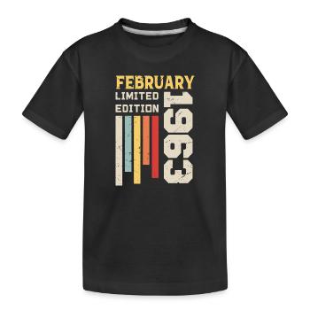 Février 1963 - Cadeau anniversaire Février 1963 - T-shirt bio Premium Enfant - noir - Devant