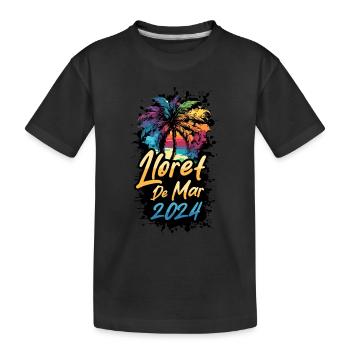 Lloret De Mar 2024 Palmen Bunt - Kinder Premium Bio T-Shirt - Schwarz - Vorne