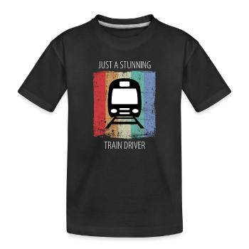 Train Railway Railroad Worker Trains Train Driver - Kids' Premium Organic T-Shirt - black - Front