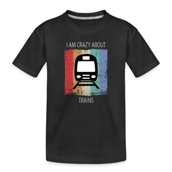 Train Railway Railroad Worker Trains Train Driver - Kids' Premium Organic T-Shirt - black - Front