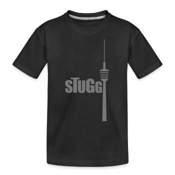 Stuggi Fernsehturm Stuttgart 0711 Kessel Motive - Kinder Premium Bio T-Shirt - Schwarz - Vorne