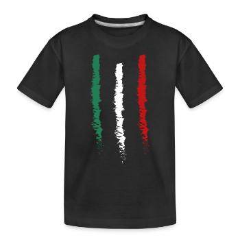 Italienisch-Streifen - Kinder Premium Bio T-Shirt - Schwarz - Vorne