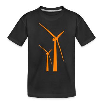 windmill windmuehle wind turbine windrad39 - Kinder Premium Bio T-Shirt - Schwarz - Vorne