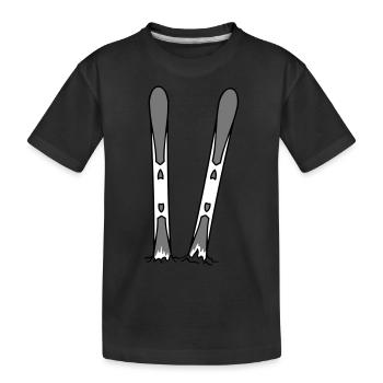 2 ski im schnee urlaub sport bretter fahren winter - T-shirt bio Premium Enfant - noir - Devant