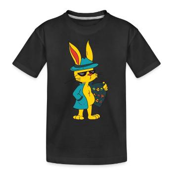 Drôles de motifs de Pâques Lapin de Pâques Oeufs de Pâques - T-shirt bio Premium Enfant - noir - Devant