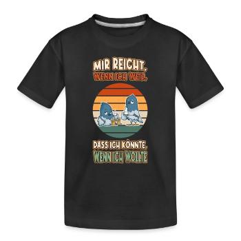 Tauben Chillen Faul Müde Lustlos Spruch Lustig - Kinder Premium Bio T-Shirt - Schwarz - Vorne