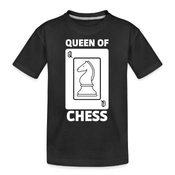 Königin des Schach-T-Shirts - Kinder Premium Bio T-Shirt - Schwarz - Vorne