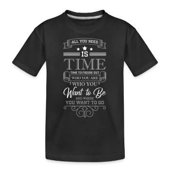 Sanduhr Freundschaft Zeitreise - Kinder Premium Bio T-Shirt - Schwarz - Vorne