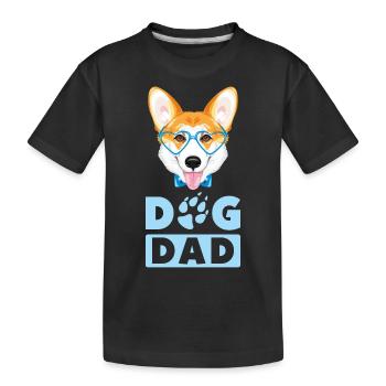 Walisischer Corgi Hund Vater - Kinder Premium Bio T-Shirt - Schwarz - Vorne