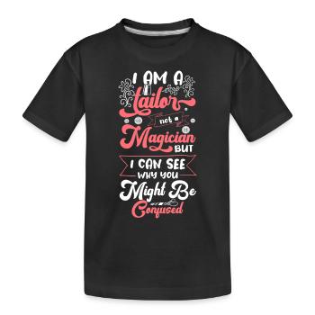 Tailor Thread Pants Bespoke Tailor - Kids' Premium Organic T-Shirt - black - Front