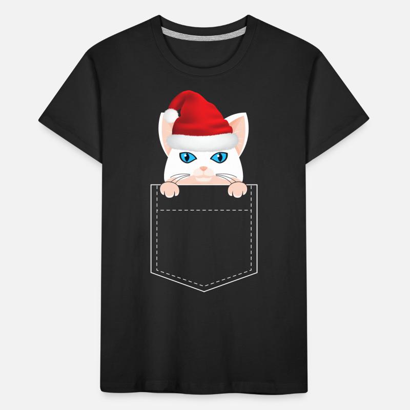 Weihnachtskatze Kinder Premium Bio T-Shirt