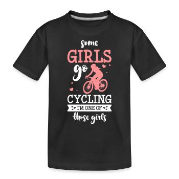 Fahrrad Fahrräder Rennradfahrer - Kinder Premium Bio T-Shirt - Schwarz - Vorne