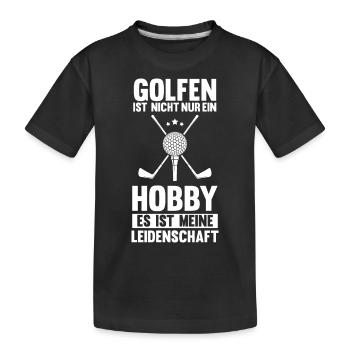 Golfspieler Golfer Golf - Kinder Premium Bio T-Shirt - Schwarz - Vorne