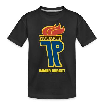 DDR Pionier Ostalgie Geschenkidee - Kinder Premium Bio T-Shirt - Schwarz - Vorne