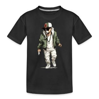 Zalk le chien rappeur - T-shirt bio Premium Enfant - noir - Devant