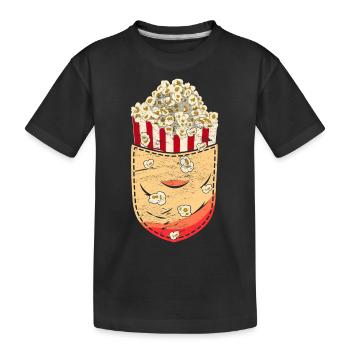 Popcorn Lover Cadeau Chest Pocket Popcorn - T-shirt bio Premium Enfant - noir - Devant