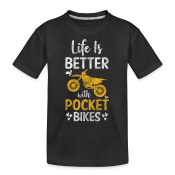 Pocketbike Zweirad Staub Geländebike - Kinder Premium Bio T-Shirt - Schwarz - Vorne