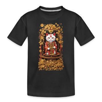 Esthétique Chat porte-bonheur Japon Chat porte-bonheur - T-shirt bio Premium Enfant - noir - Devant