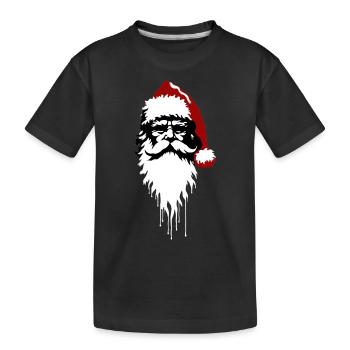 Nicolaus | Pochoir d’art de rue Père Noël - T-shirt bio Premium Enfant - noir - Devant