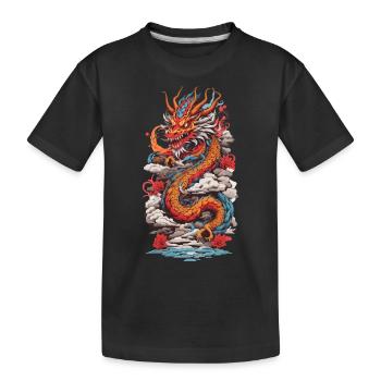 Rétro asiatique mysticisme Dragon Japon Design - T-shirt bio Premium Enfant - noir - Devant