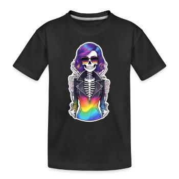 Halloween - Rock & Regenbogen - Kinder Premium Bio T-Shirt - Schwarz - Vorne