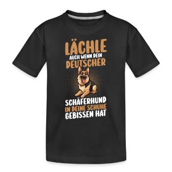 Hund Deutscher Schäferhund - Kinder Premium Bio T-Shirt - Schwarz - Vorne