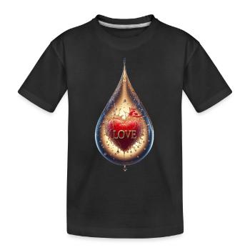 L’amour en une goutte - T-shirt bio Premium Enfant - noir - Devant