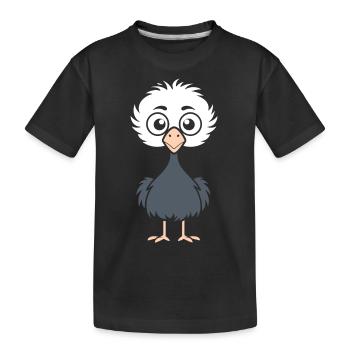 Strauß - Kinder Premium Bio T-Shirt - Schwarz - Vorne
