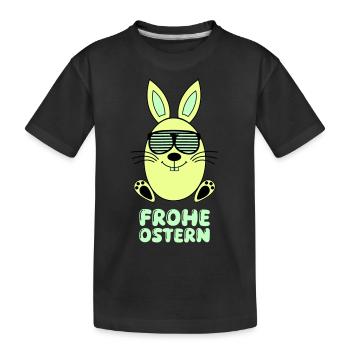 frohe ostern hase - Kinder Premium Bio T-Shirt - Schwarz - Vorne