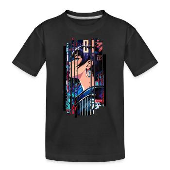 Futuristische Cyborg-Frau - Kinder Premium Bio T-Shirt - Schwarz - Vorne