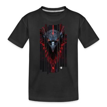 Cyborg raven kanji red - Kids' Premium Organic T-Shirt - black - Front
