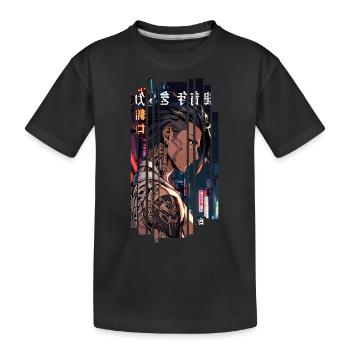 Homme tatoué cyber rouge - T-shirt bio Premium Enfant - noir - Devant