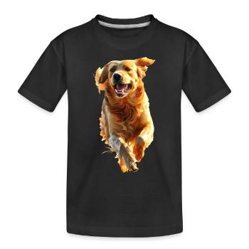 Golden Retriever - Kinder Premium Bio T-Shirt - Schwarz - Vorne
