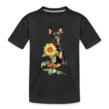 Dobermann - Kinder Premium Bio T-Shirt - Schwarz - Vorne