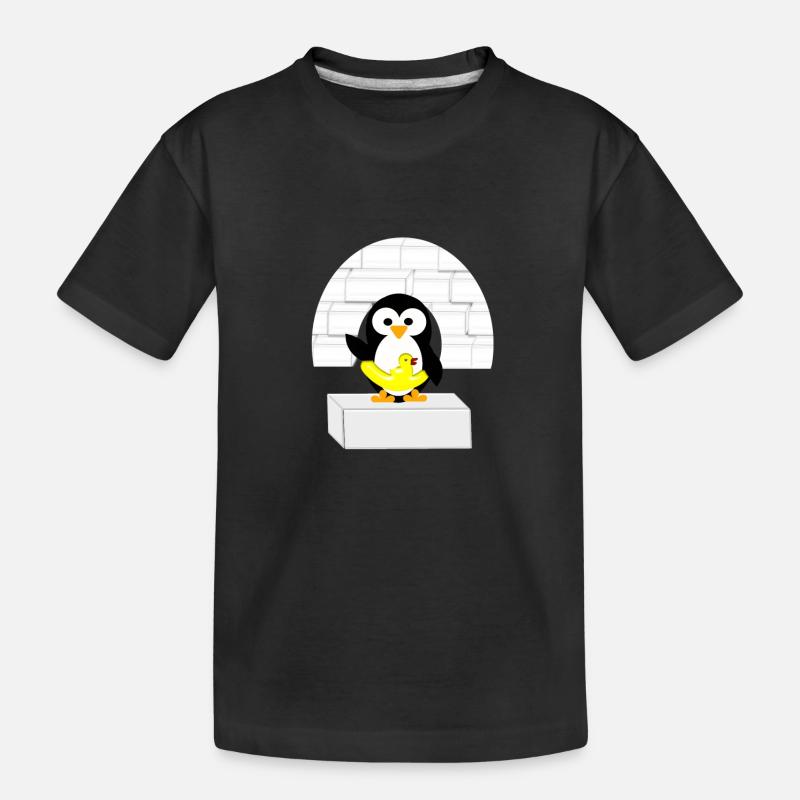 Pinguin - Kinder Premium Bio T-Shirt - Schwarz