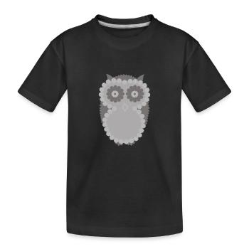 Eule - Kinder Premium Bio T-Shirt - Schwarz - Vorne