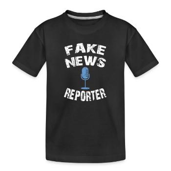 fake news reporter, fake news shirt - Kids' Premium Organic T-Shirt - black - Front
