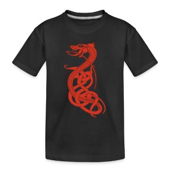 Infinite red snake - Kids' Premium Organic T-Shirt - black - Front