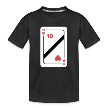 Herz Zehn Spielkarte Pokerkarte - Kinder Premium Bio T-Shirt - Schwarz - Vorne