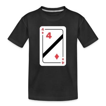 Karo Vier Spielkarte Pokerkarte - Kinder Premium Bio T-Shirt - Schwarz - Vorne