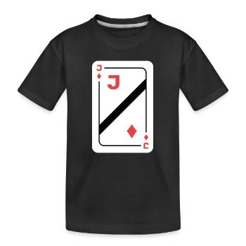 Valet de Carreau Carte à jouer Carte de poker - T-shirt bio Premium Enfant - noir - Devant