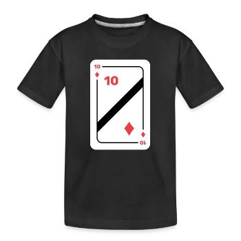 Karo Zehn Spielkarte Pokerkarte - Kinder Premium Bio T-Shirt - Schwarz - Vorne