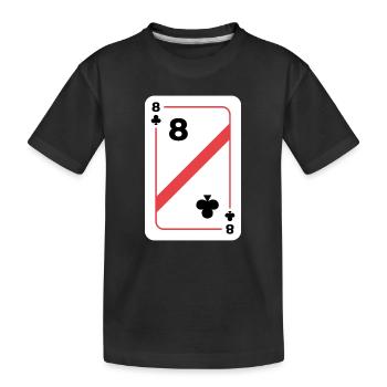 Kreuz Acht Spielkarte Pokerkarte - Kinder Premium Bio T-Shirt - Schwarz - Vorne