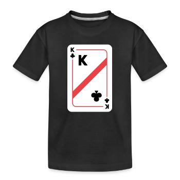 Kreuz König Spielkarte Pokerkarte - Kinder Premium Bio T-Shirt - Schwarz - Vorne