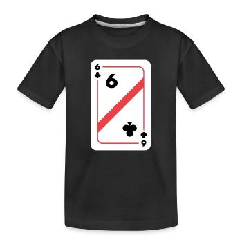 Kreuz Sechs Spielkarte Pokerkarte - Kinder Premium Bio T-Shirt - Schwarz - Vorne