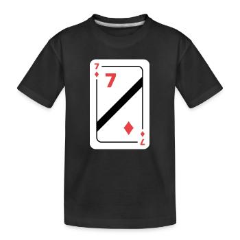 Karo Sieben Spielkarte Pokerkarte - Kinder Premium Bio T-Shirt - Schwarz - Vorne
