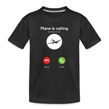 Mon avion appelle - T-shirt bio Premium Enfant - noir - Devant