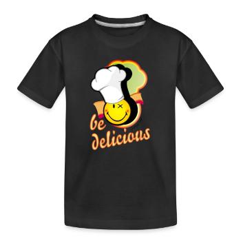 smiley joyeux avec un grand chapeau de chef - T-shirt bio Premium Enfant - noir - Devant